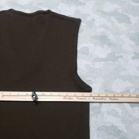 Vintage Montgomery Ward Sweater Vest Mens Large Brown V-Neck Sleeveless - Picture 4 of 6